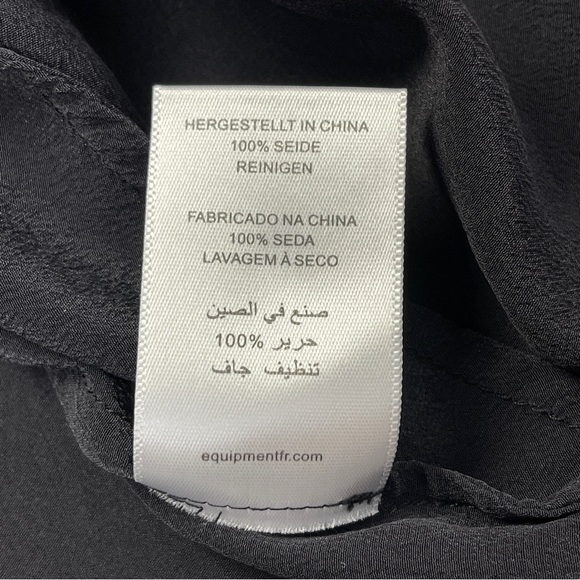 EQUIPMENT Femme Tira silk black asymmetrical hem sleeveless shirt dress, size XS - Picture 15 of 16